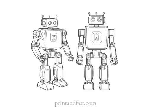 robot coloring page with instructions