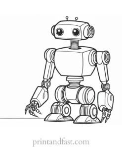 robot coloring page without lines