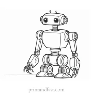 robot coloring page without lines