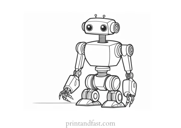 robot coloring page without lines