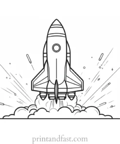 rocket ship coloring page activity