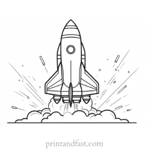 rocket ship coloring page activity