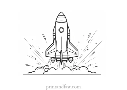 rocket ship coloring page activity