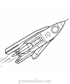 rocket ship coloring page craft