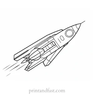 rocket ship coloring page craft