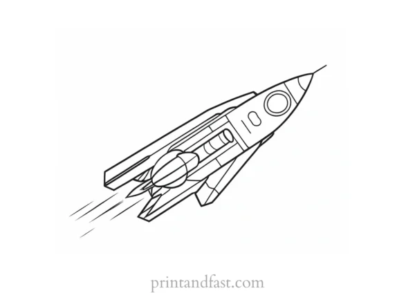 rocket ship coloring page craft