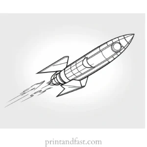 rocket ship coloring page easy