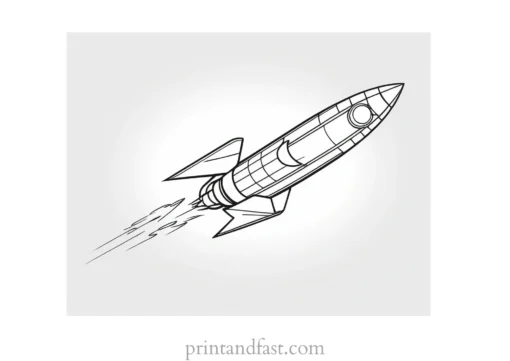 rocket ship coloring page easy