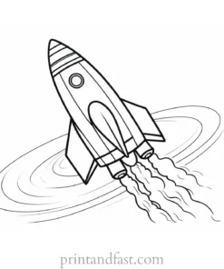 rocket ship coloring page for children