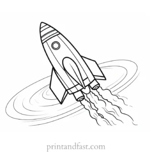 rocket ship coloring page for children