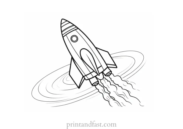 rocket ship coloring page for children