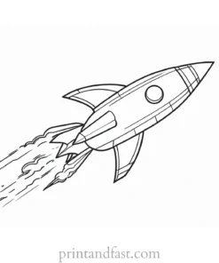 rocket ship coloring page for home