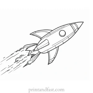 rocket ship coloring page for home