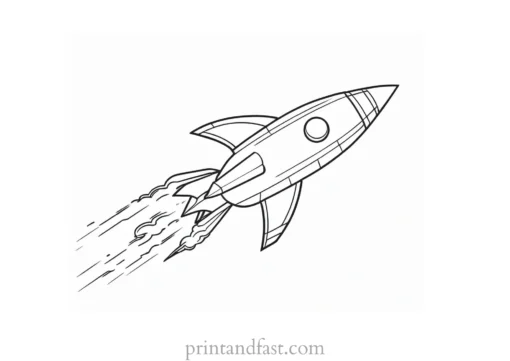 rocket ship coloring page for home