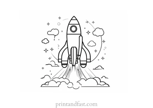 rocket ship coloring page for kids