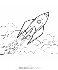 rocket ship coloring page for school