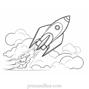 rocket ship coloring page for school