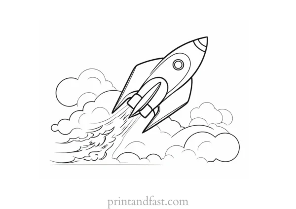 rocket ship coloring page for school