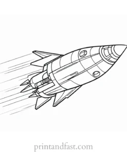 rocket ship coloring page for space lovers