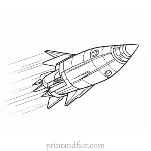 rocket ship coloring page for space lovers