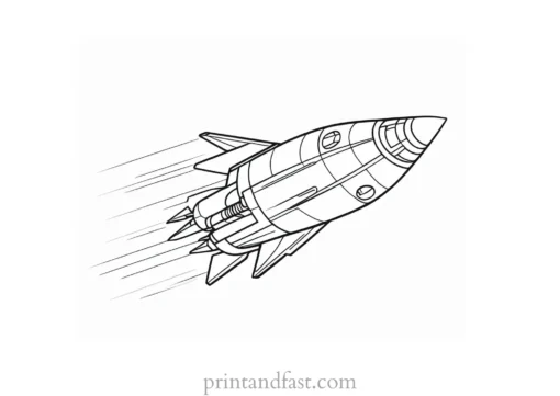 rocket ship coloring page for space lovers