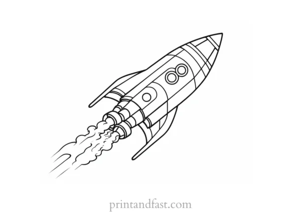 rocket ship coloring page for spaceship enthusiasts