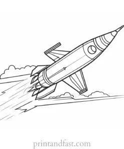 rocket ship coloring page for students