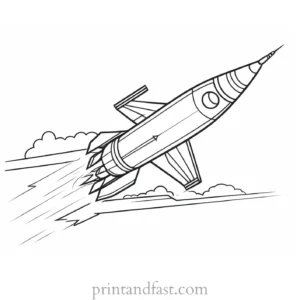 rocket ship coloring page for students