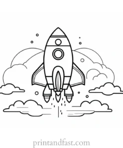 rocket ship coloring page for toddlers