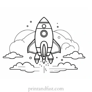 rocket ship coloring page for toddlers