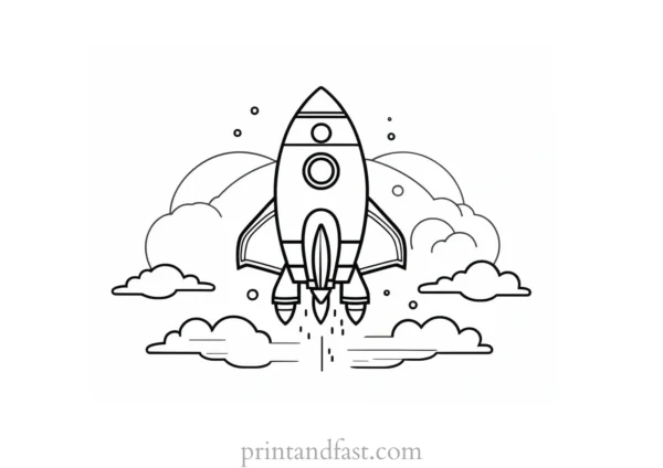 rocket ship coloring page for toddlers