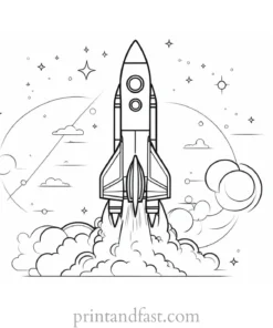 rocket ship coloring page free