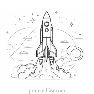 rocket ship coloring page free