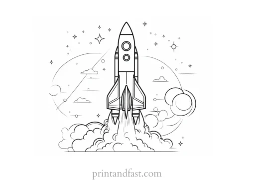 rocket ship coloring page free