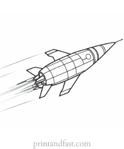 rocket ship coloring page outline