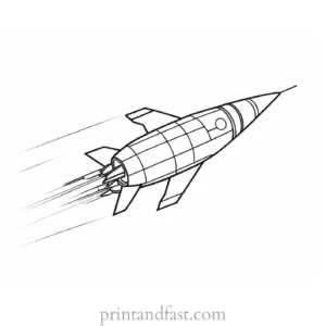 rocket ship coloring page outline