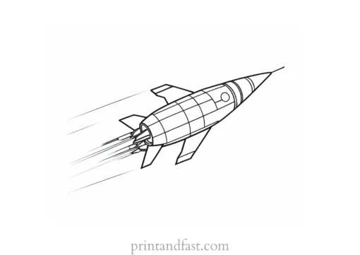 rocket ship coloring page outline