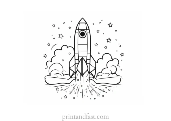 rocket ship coloring page printable