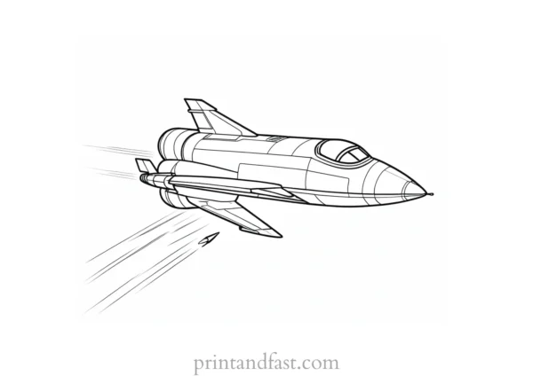 rocket ship coloring page project