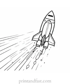 rocket ship coloring page simple