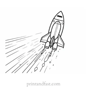 rocket ship coloring page simple