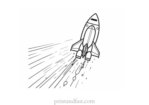 rocket ship coloring page simple