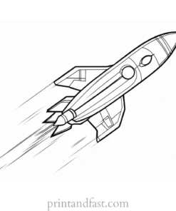 rocket ship coloring page template