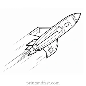 rocket ship coloring page template