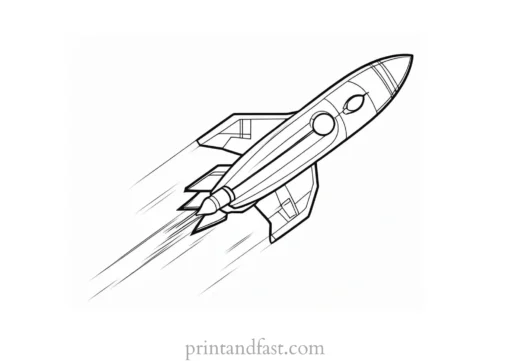 rocket ship coloring page template