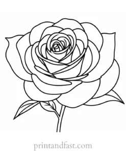 rose coloring page design