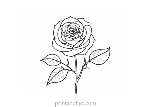 rose coloring page digital