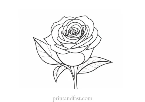 rose coloring page for adults