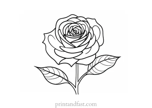 rose coloring page for creativity