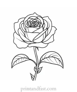 rose coloring page for therapy